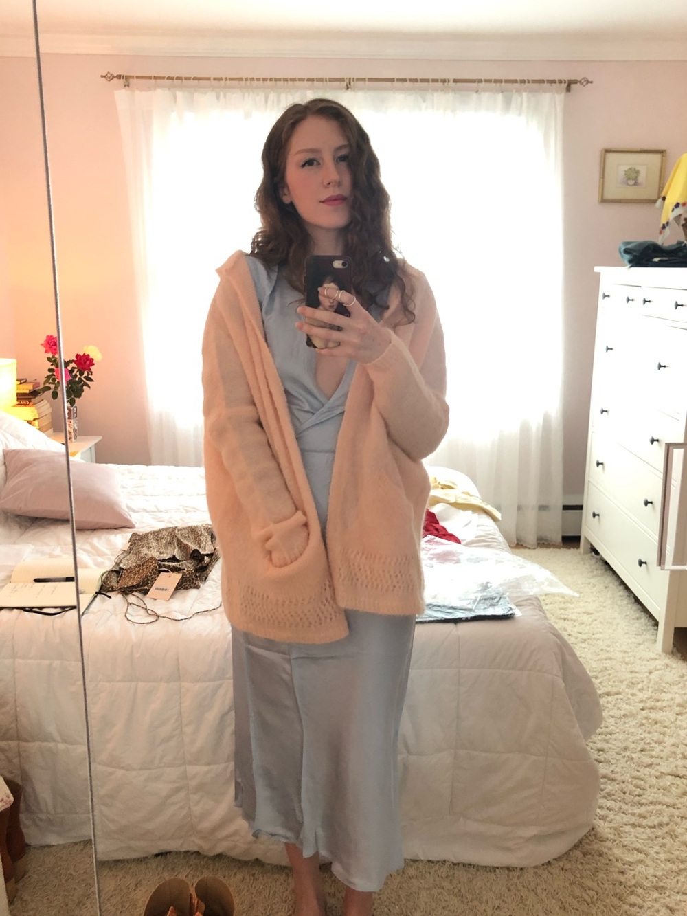 Sezane Pink Sweater Hoodie with Pockets and Hood, XS - Picture 7 of 12